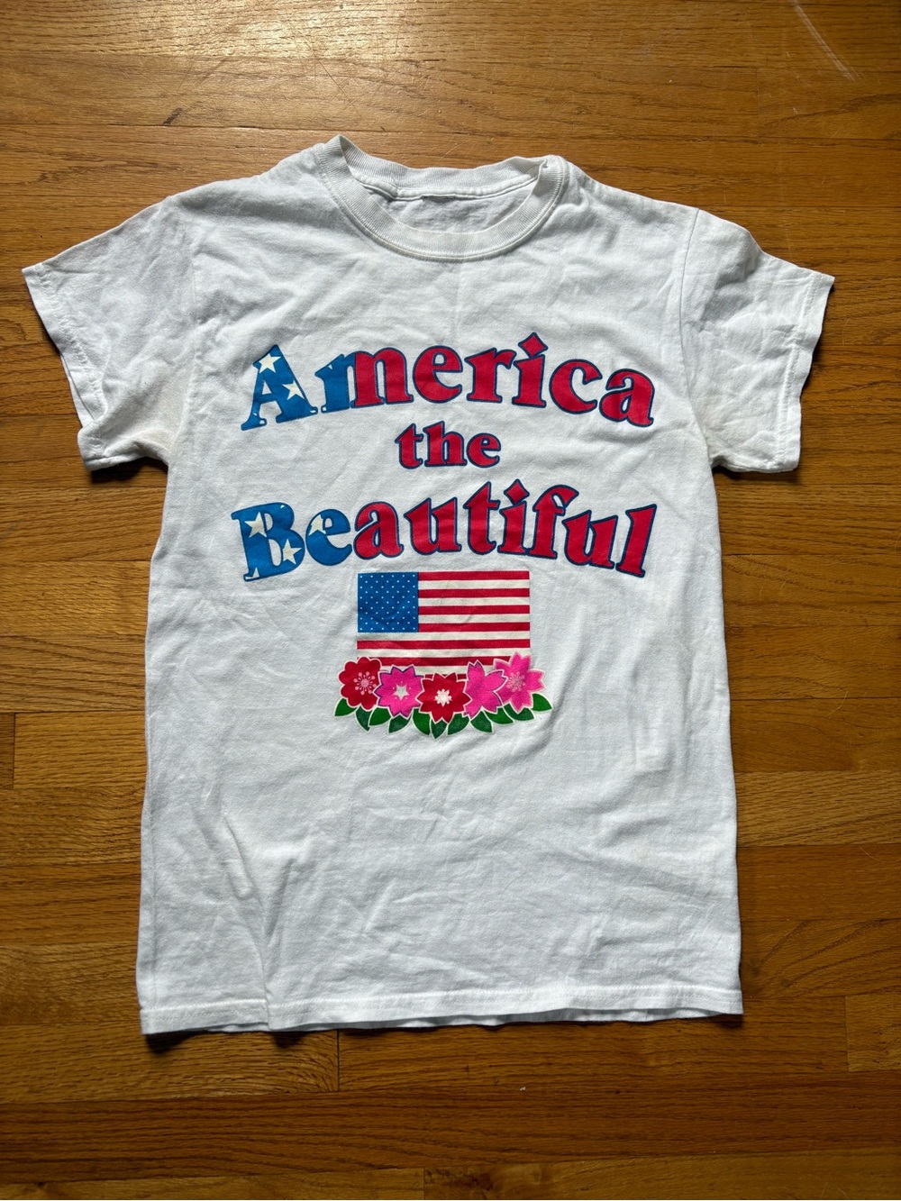White "America the Beautiful" Vintage Graphic Tee